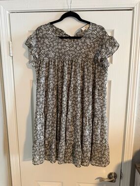 Entro Floral Mini Shirt Dress Size Medium Lined